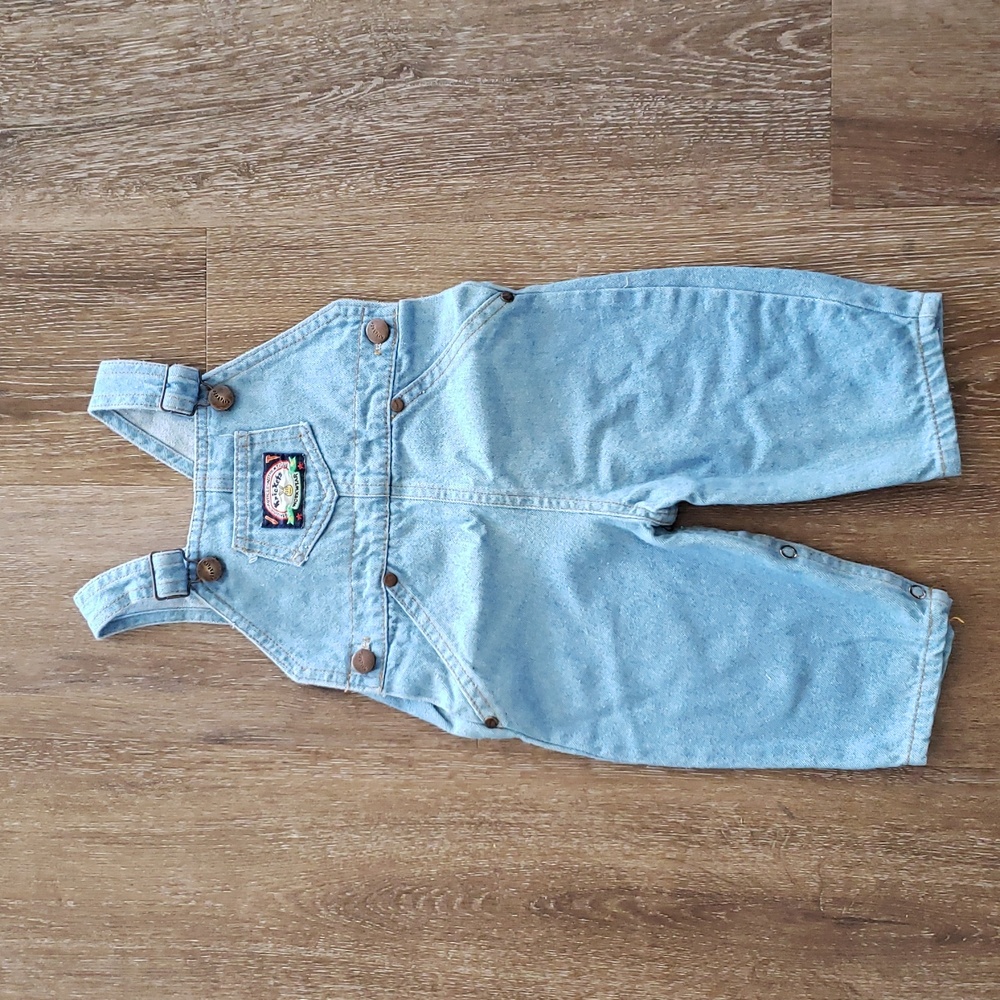 Vintage Retro 18M Krickets Workwear Blue denim overalls toddler girl boy pants